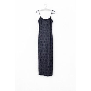 Vintage Silk Beaded Evening Gown Dress Daisy Floral Papell Boutique 8 Back Slit